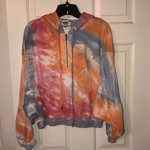 PINK Cropped zip hoodie